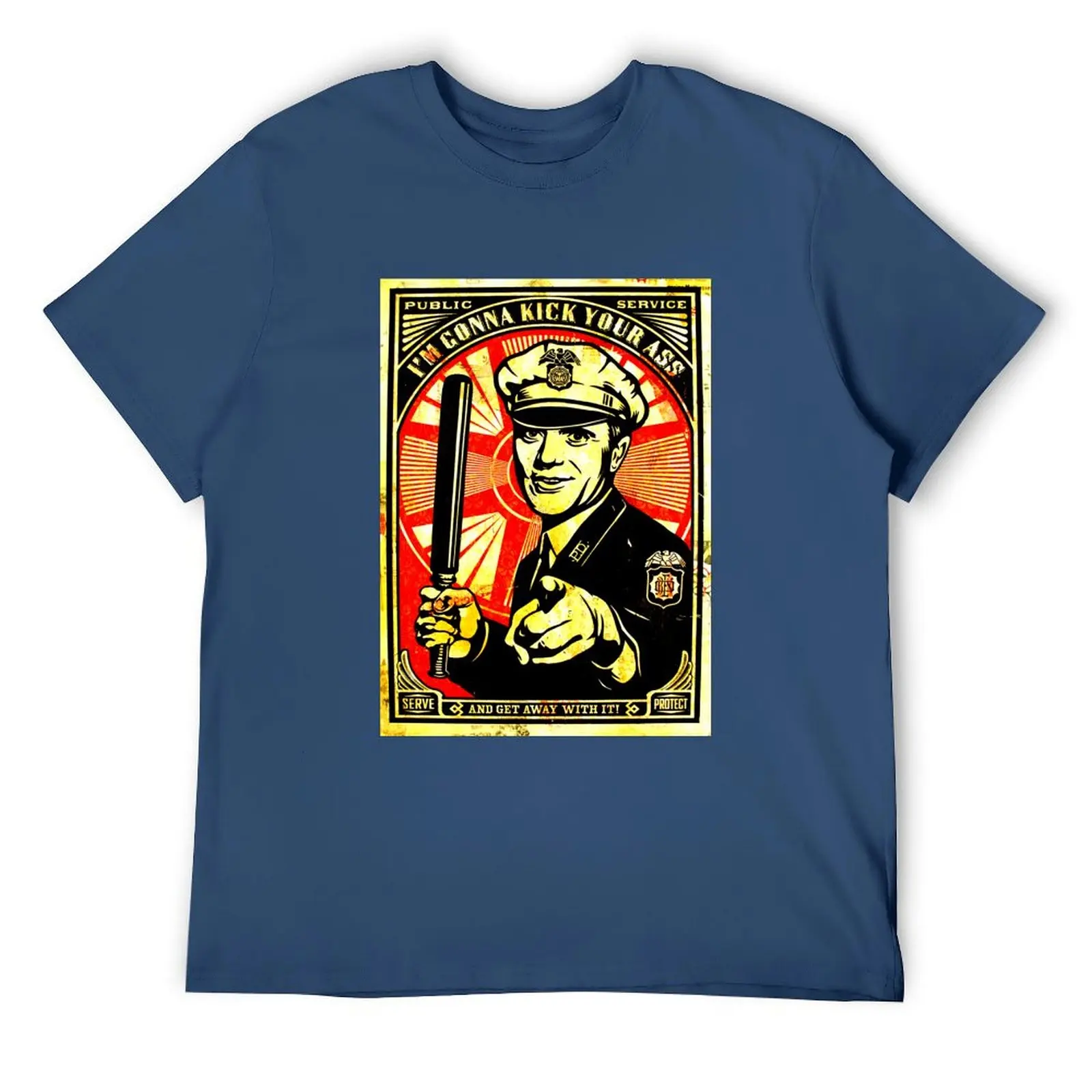 Футболка Police-Kick Your Ass, подарки для парня, большие мужские футболки высокого качества Футболка Police-Kick Your Ass, подарки для парня, большие мужские футболки высокого качества