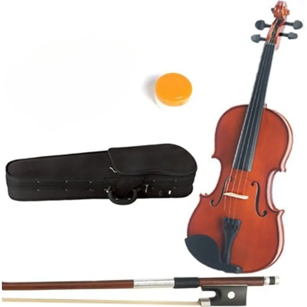 Viola, Hand Carved Solid Spruce Tabletop, 15 Inch MA250 Clear Varnish Solid Wood, with Case, Bow, Rosin, Bridge, and Strings