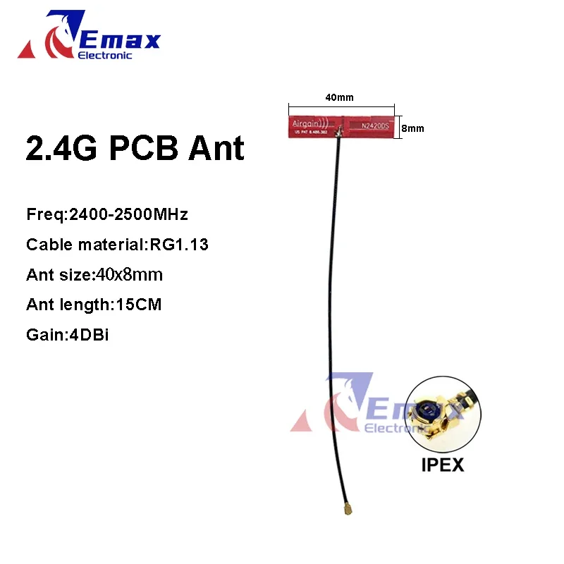 High gain 4DBi built-in PCB antenna WIFi bluetooth module antenna omnidirecational Airgain antenna U.FL interface 15cm length