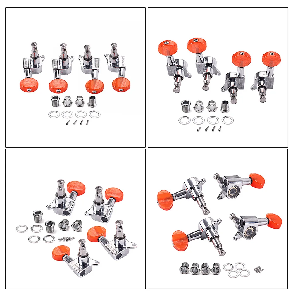 

4 Pcs Uglily String Accuracy Ukulele Machine Heads Pegs Tuning Sealed Tuners Red Acoustic