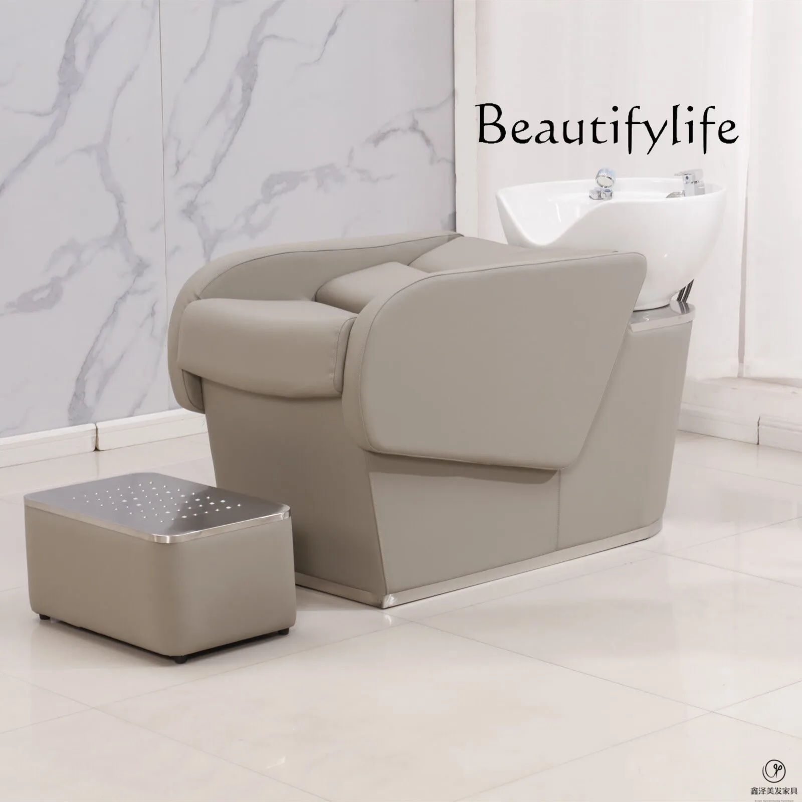 

Salon Hair Shampoo Chair for Hair Salon Semi-Lying Simple Modern Barber Shop Flushing Bed