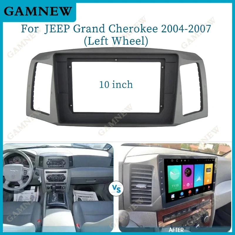 

10-дюймовая Автомобильная рамка, адаптер Canbus Box Android, стандартная панель для Jeep Grand Cherokee 2004-2007