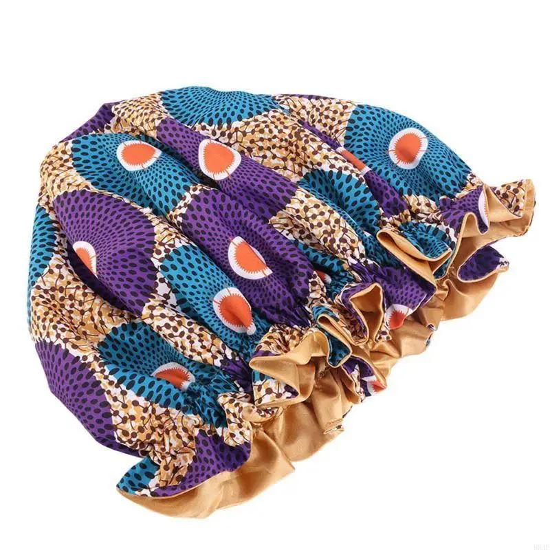 

95ae Night Hat для девочек модный атласный шапок эластичный этнический стиль этнический стиль