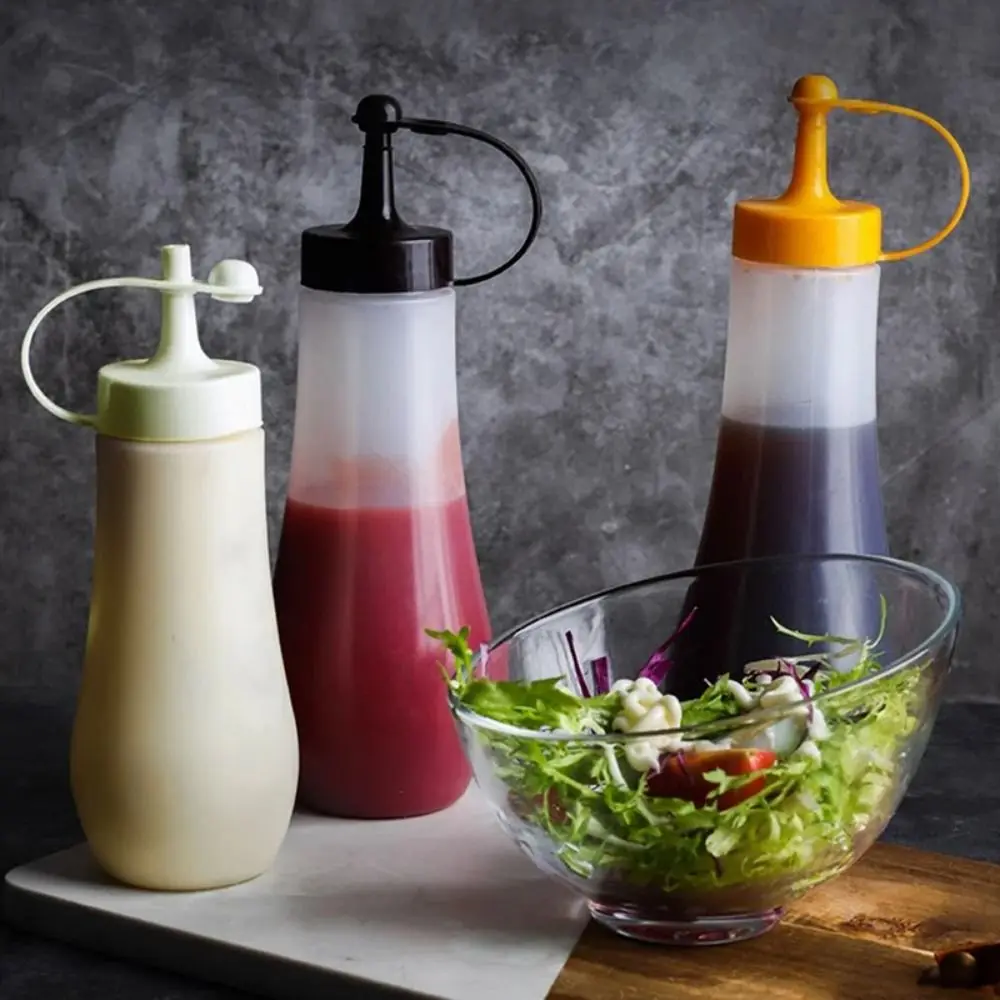 1Pcs Ketchup Mustard Dispensers Squeeze Bottles 4 Capacity Seasoning Hot Sauces Olive Oil Condiment Bottles 250/360/480/720ml