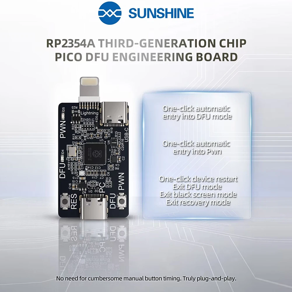 Magico RP2354A V2. PICO DFU Engineering Board Automatisches DFU-Einleitungs-Tool für iOS A12/A13 Reparatur- und Löschwerkzeug Entwicklungsgerät – Detail 7