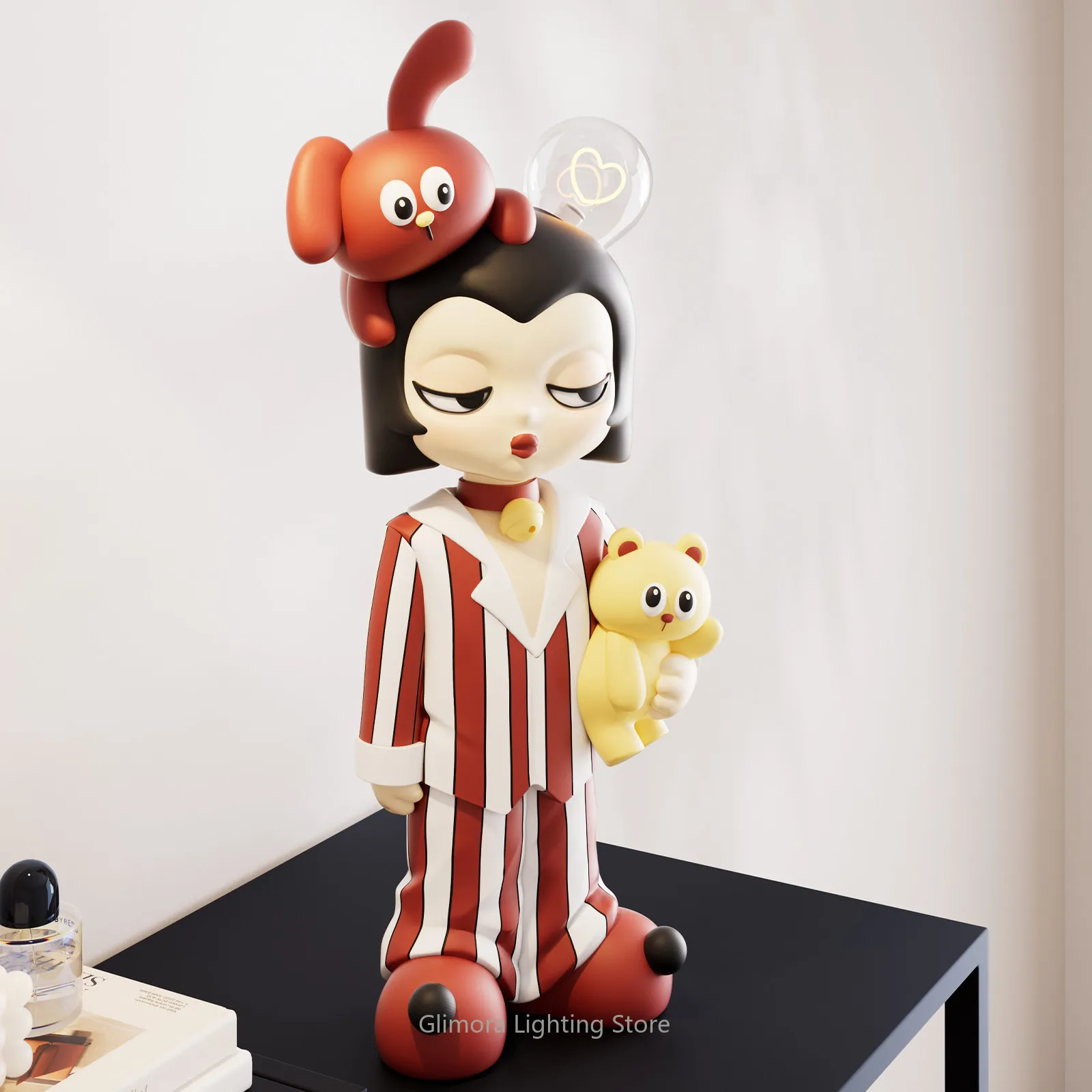 Trendy Art Toy Ornament,Stylish Niche Cartoon Style, Resin & PVC, for Foyer Living Room TV Stand, Housewarming & Home Decor Gift