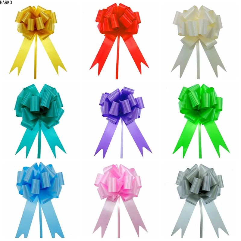 10pcs Plastic Pull Bows for Gift Present Wrapping Christmas Bows for DIY Craft Box Baskets Decorations Birthday Present Pull Bow