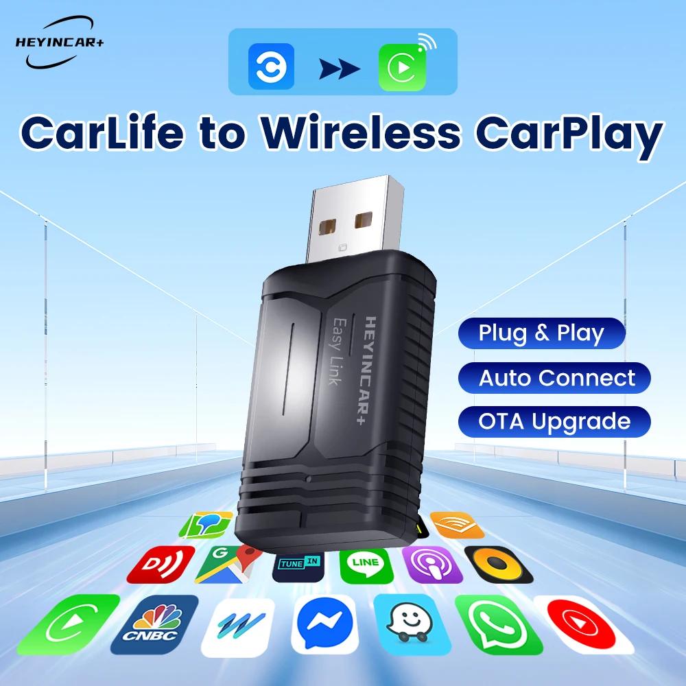 HEYINCAR Baidu Carlife to Wireless Carplay Smart Box for Hyundai Kia Toyota Honda eNS1 eNP1 CRV HRV URV map navigation spotify