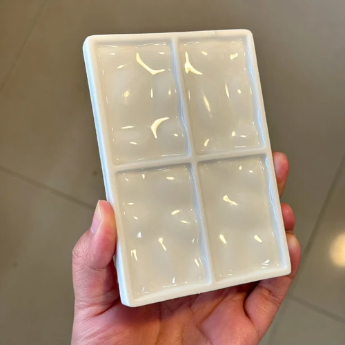 Imagen 2 del producto Paleta de pintura de cerámica, bandeja de pigmento Rectangular, pintura Gouache de acuarela, suministros de arte para artistas fáciles de limpiar