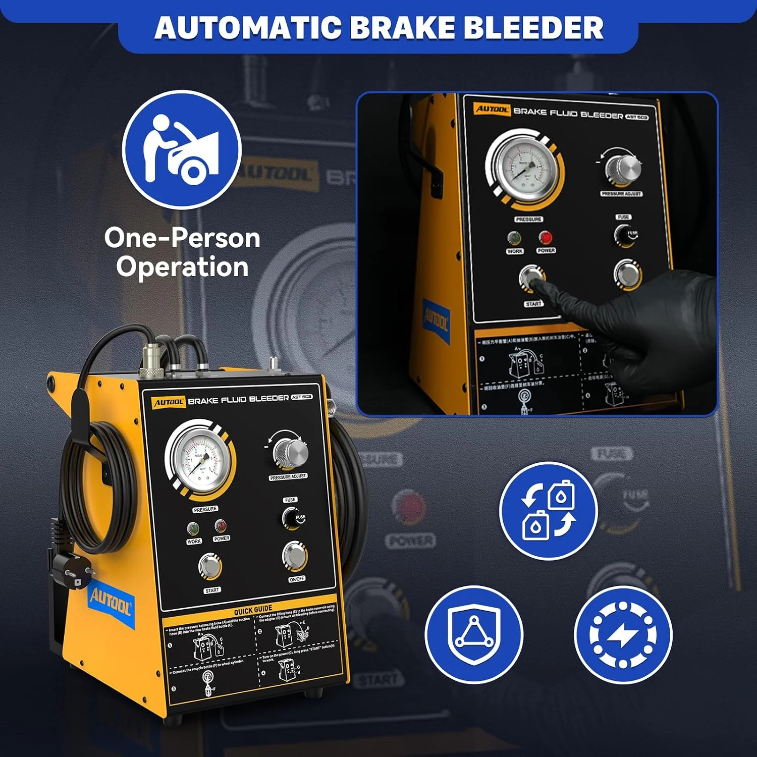 AUTOOL Car Brake Fluid Bleeder Pumps Automotive Fast Brake Extractor Brake Oil Exchanger Tool AST603