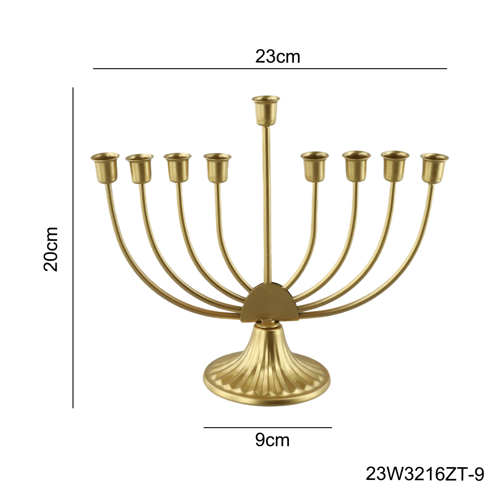 Portacandele ebraico da tavolo Base ampia e robusta Decorazione Hanukkah Menorah per mensola Armadietto Camino Soggiorno Scrivania