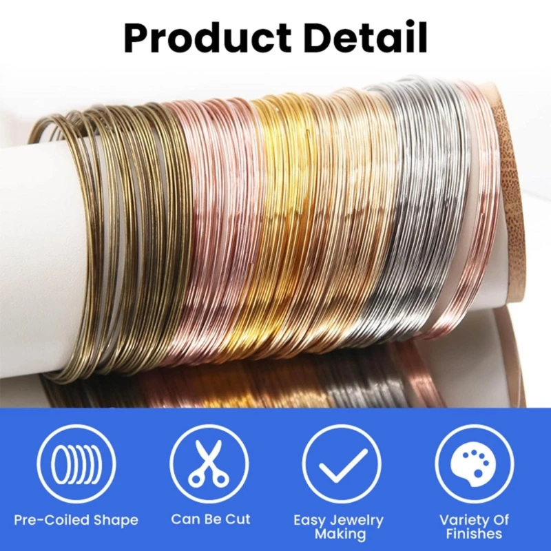 50 Memory Steel Wire for DIY Beading Bracelets Earrings Jewelry Making Finding Accessories Bangles Necklace Supply F3MD