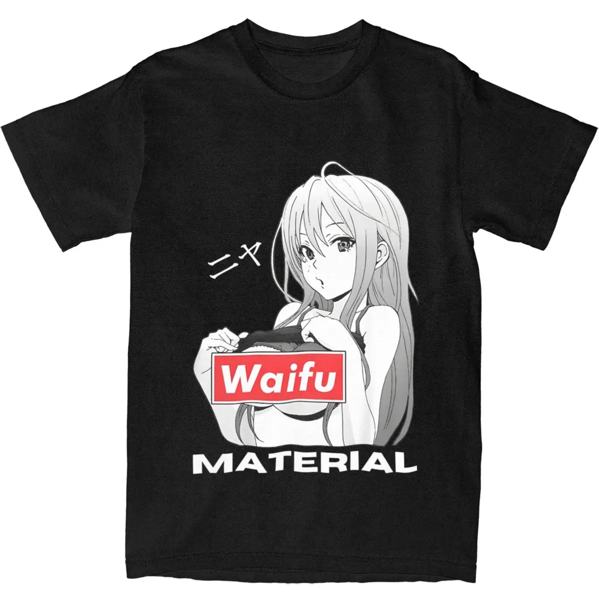 Waifu Material Nya Femboy Sissy T-Shirts Trendy Cool Summer Tee Shirt Vintage Design 100 Cotton Clothing Plus Size 5XL