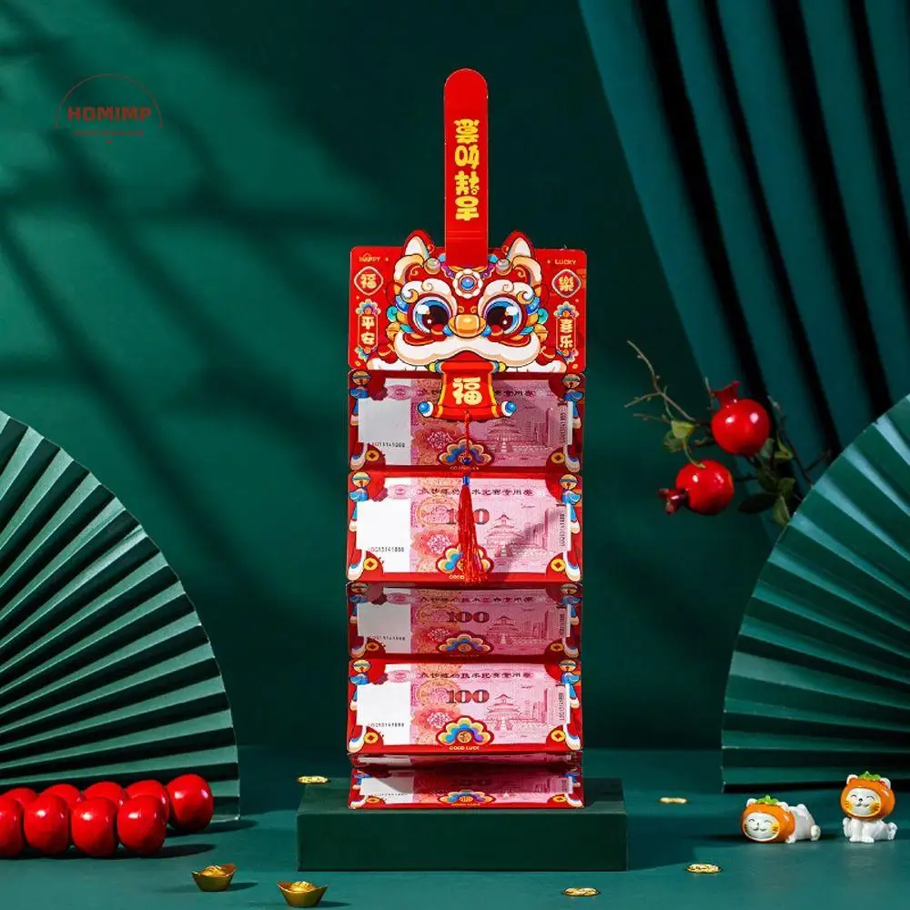 

Chinese Style Snake Year Folded Red Envelope 6 Slots Blessing Lucky Money Pockets Hongbao Paper 2025 New Year Red Envelope