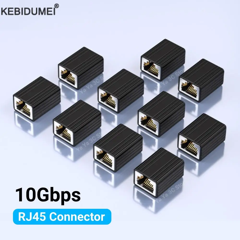 10Gbps RJ45 Connector Ethernet Female to Female 10000Mbps Network Extender Extension for Cat8 Cat7 Cat6 Ethernet Cable Adapter