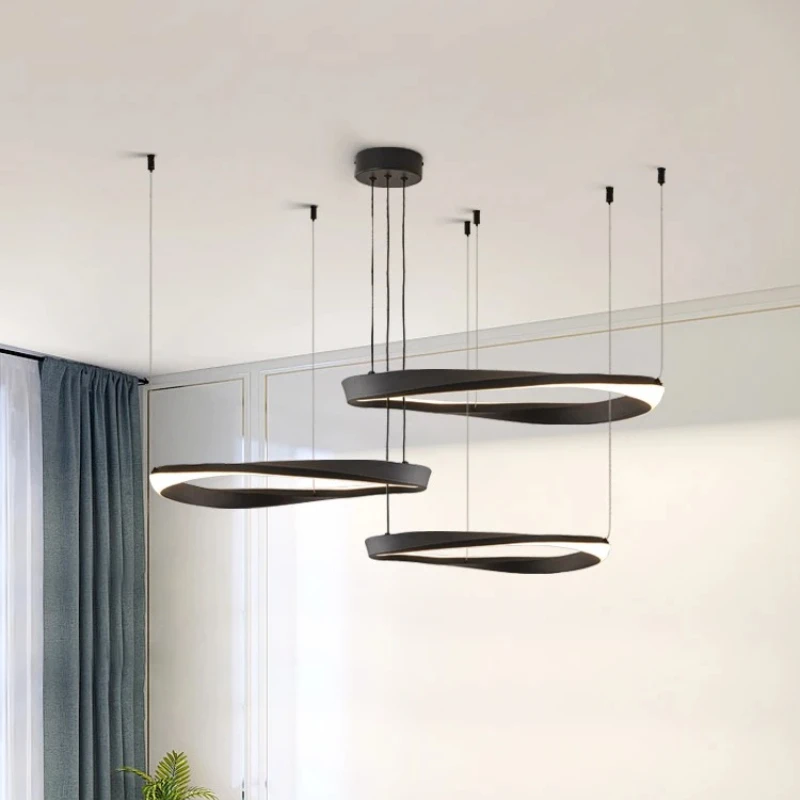 

BOSSEN Modern Nordic Ceiling Light Dimmable Chandelier 2025 New Gold Black Hardware Pendant Lamp Lustre for Living Room