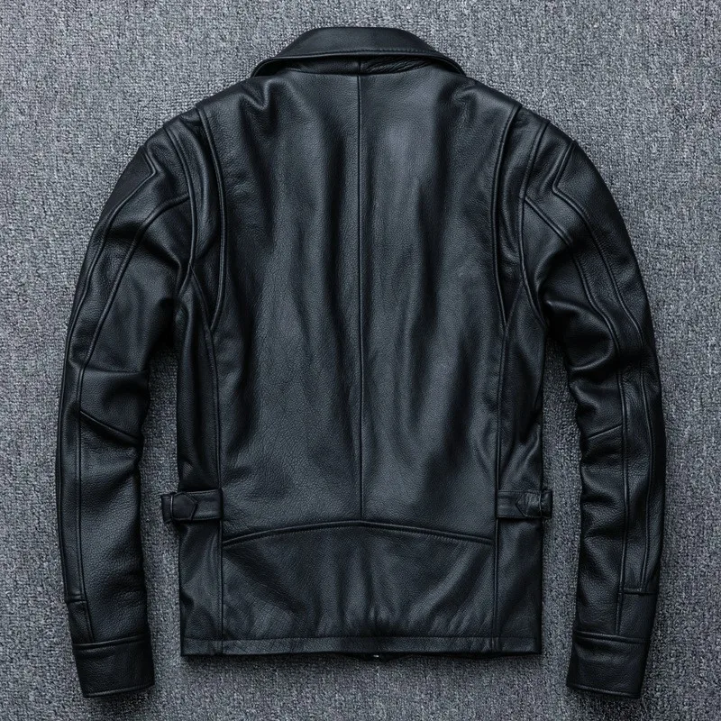New single-piece leather men's top layer cowhide motorcycle for men