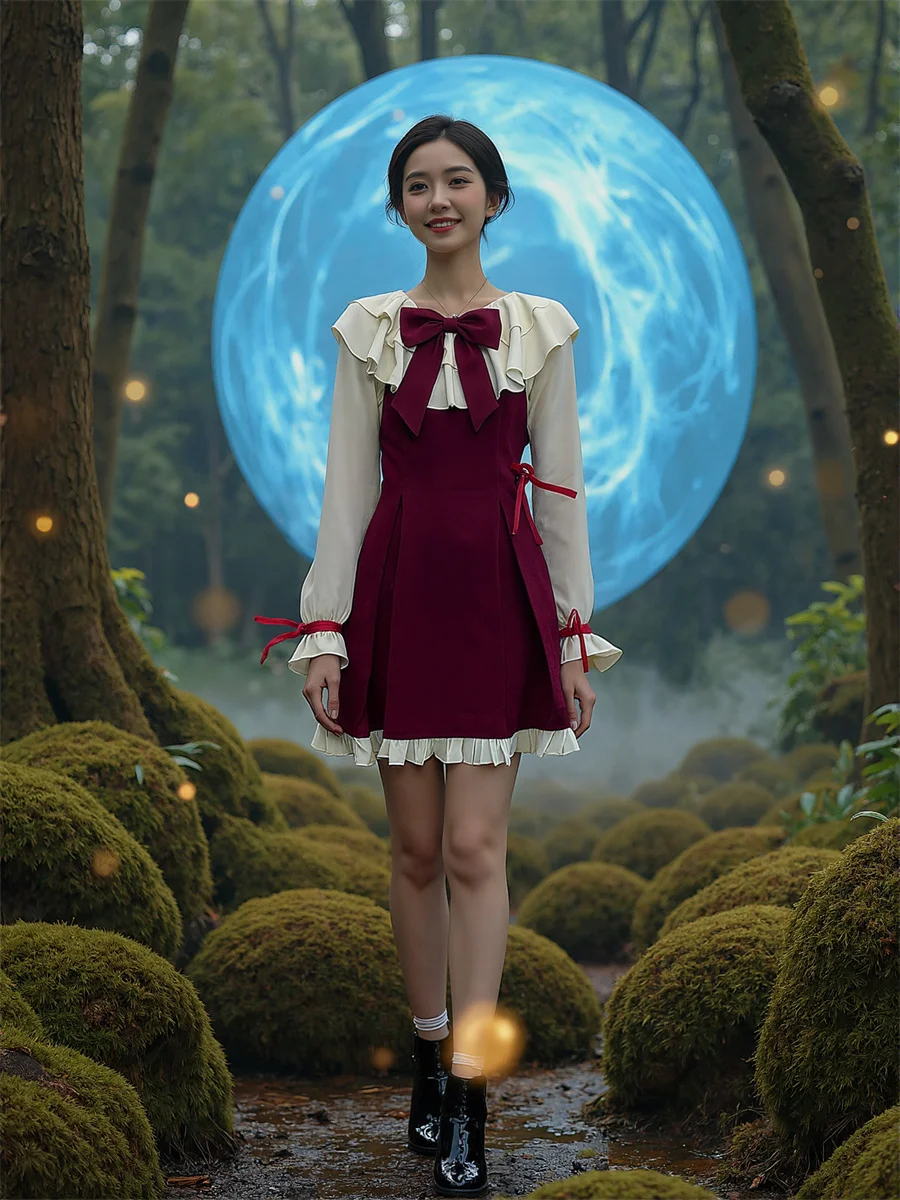 Sukienki damskie z długim rękawem, o regularnym kroju, w stylu preppy, młodzieżowe, sznurowane, abstrakcyjne, akademickie, z regulacją, estetyczne, odmładzające, kolekcja 2025.