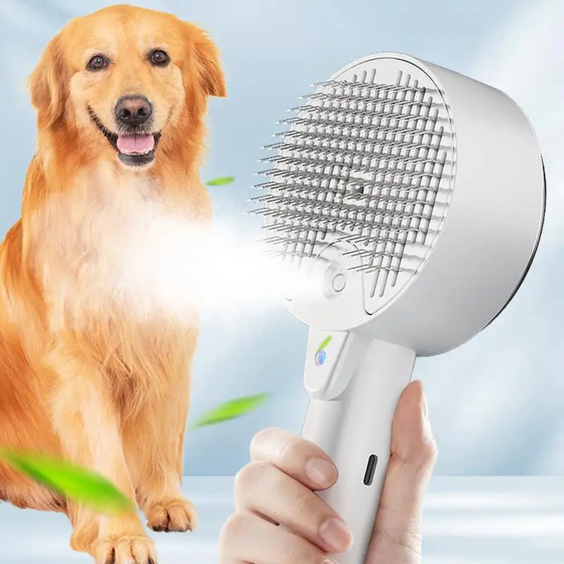 Steam Brushes For Cats Cat And Dog Hair Comb USB Rechargeable Steamy Cat Brush Pet Spray Hair Removal Comb For Long And Short