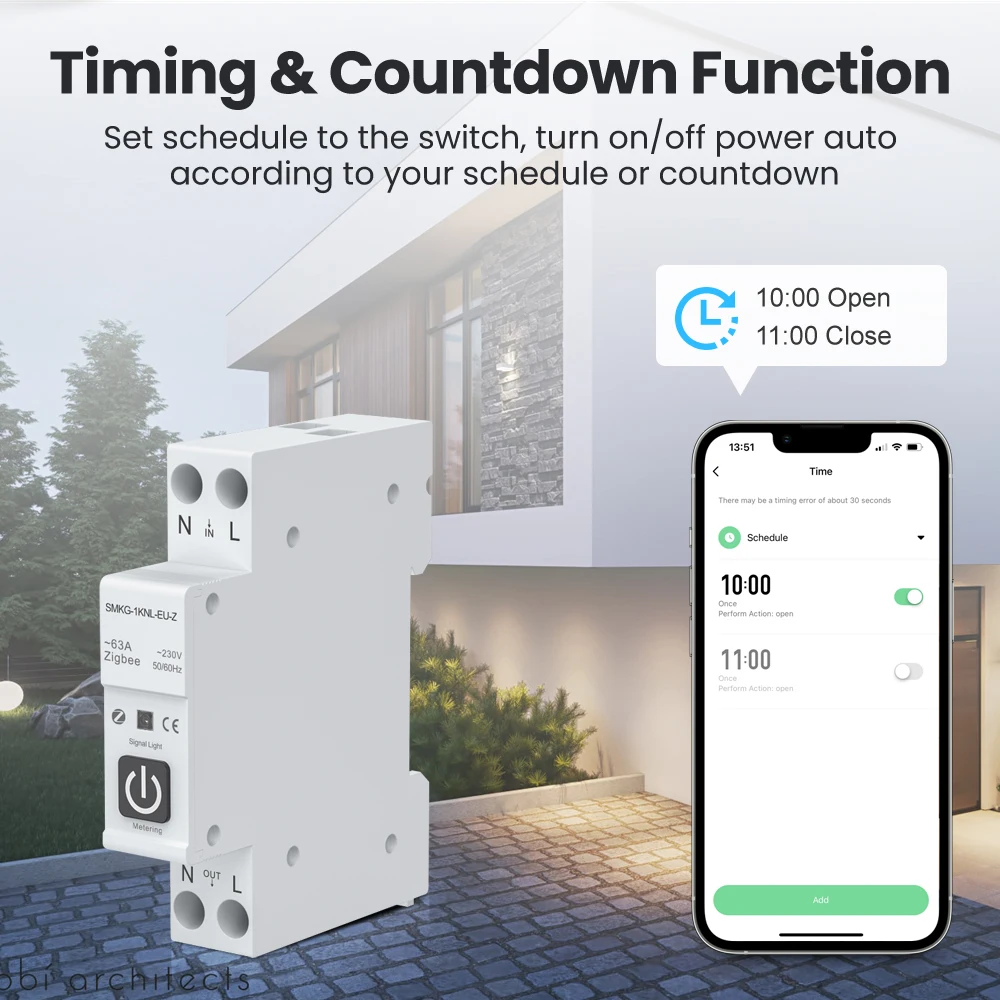 AVATTO Tuya WIFI/ZigBee Smart Circuit Breaker With Metering,Smart Home Wireless Remote Control Switch,Work for Alexa Google Home