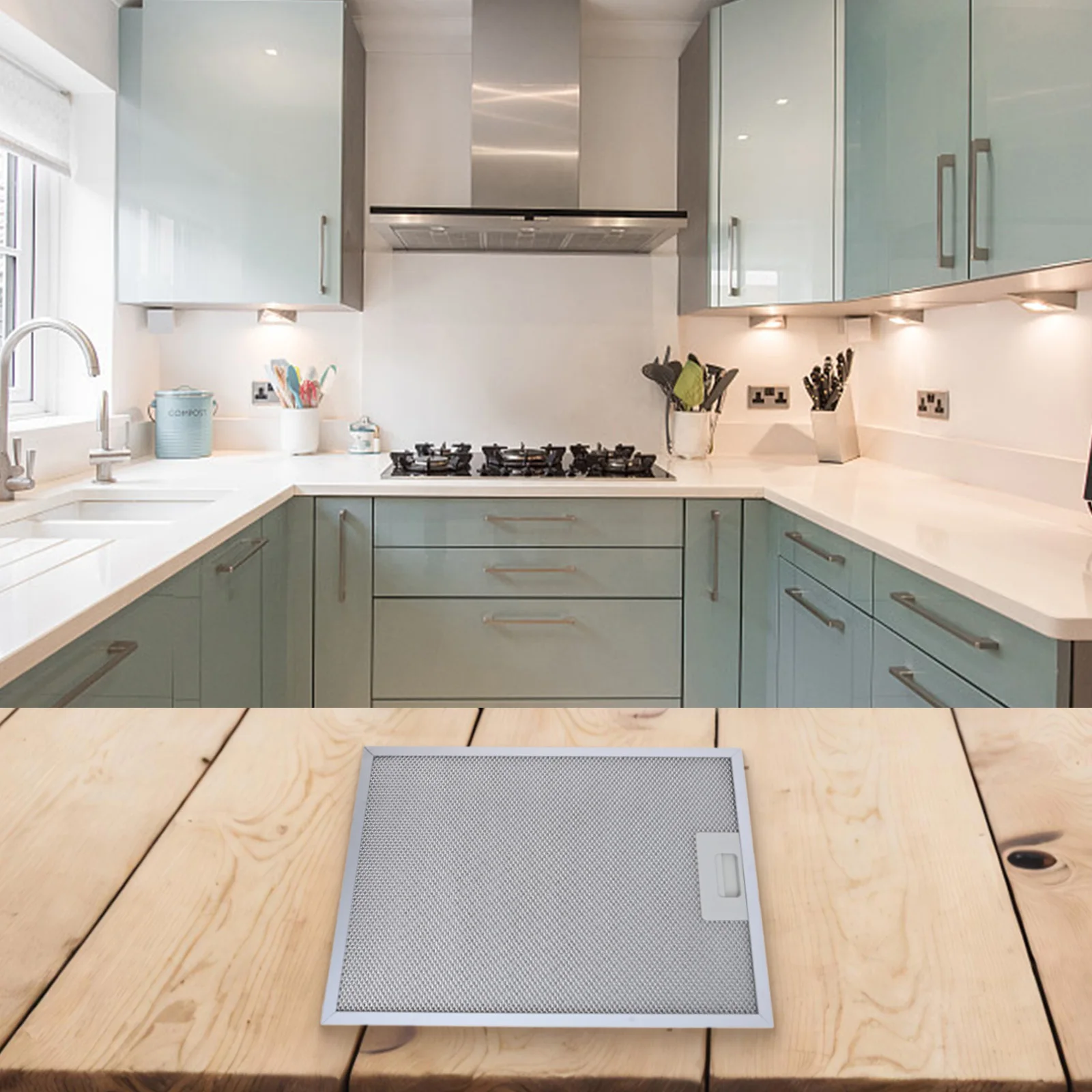 Cooker Hood Filter Aluminum Mesh Filter 5 Layer Aluminum Compatible With Most Brands High Efficiency Cooking Environment