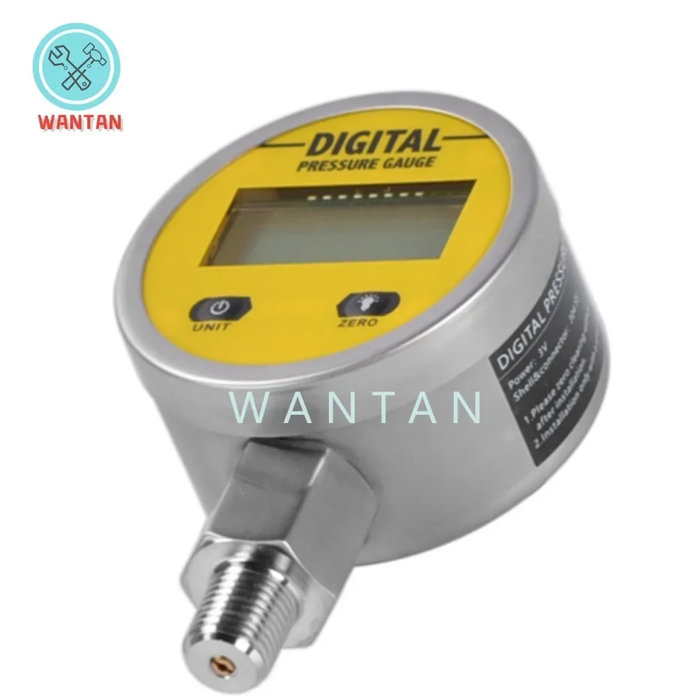 Pengukur tekanan air Digital, alat ukur tekanan oli tes Hydraulic Ulis, tampilan Digital untuk Gas, air, cairan bahan bakar 3V 25BAR/2.5Mpa, benang 2 poin 1 buah