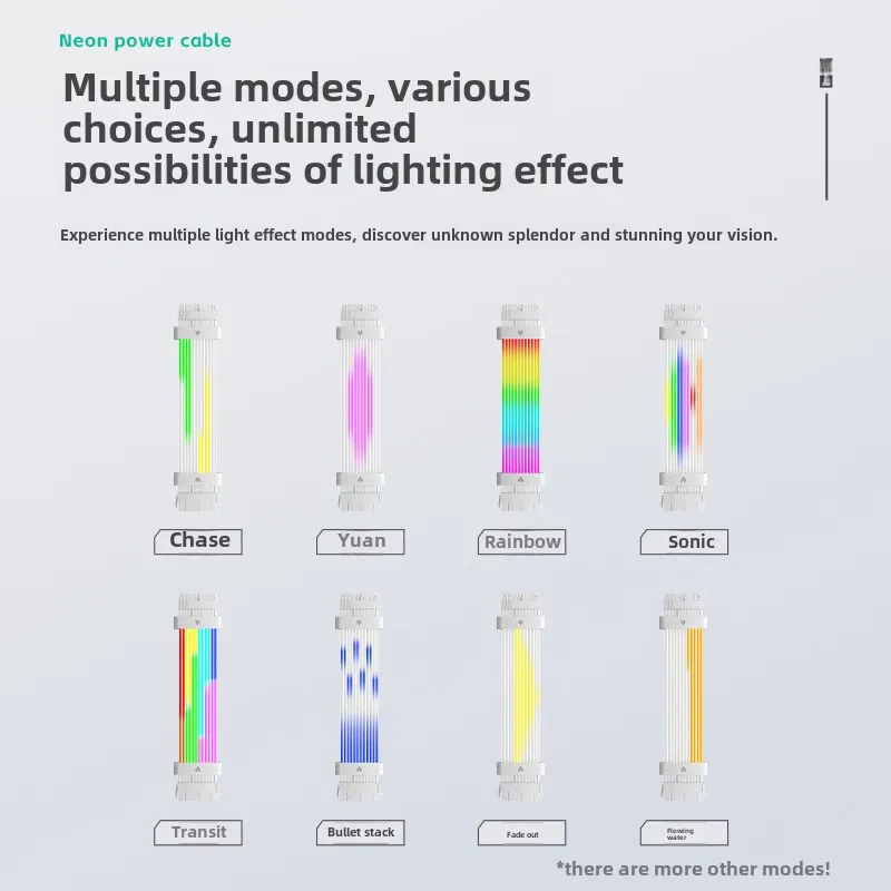 COOLMOON ARGB Meteor Light komputer 4.0 seria 16P karta graficzna 24PIN dekoracja płyty głównej przedłużacz zasilacza kabel neonowy — zdjęcie produktu 5
