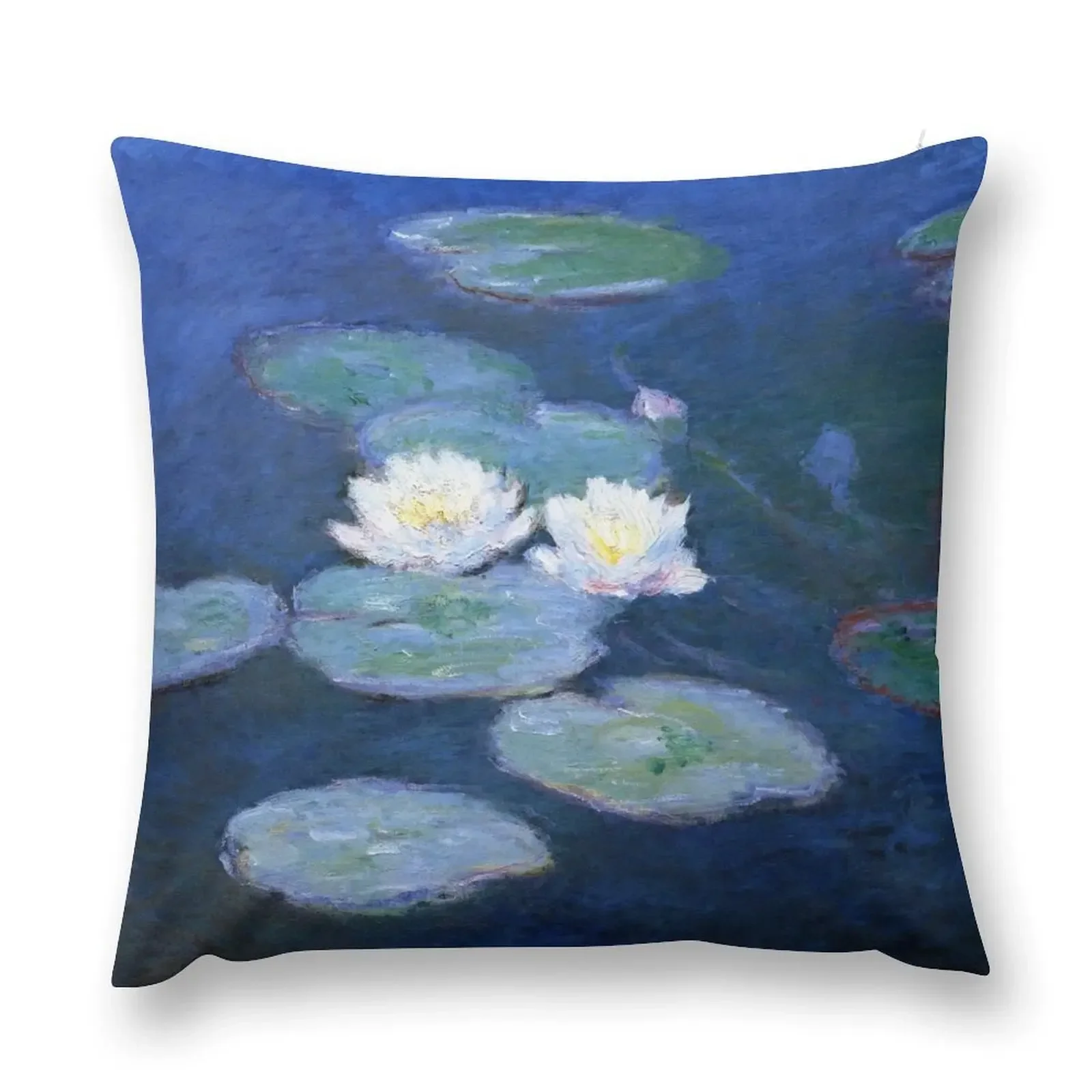 

Two Water Lilies Monet Fine Art Throw Pillow Sofa Cushion sleeping pillows home decor items pillow