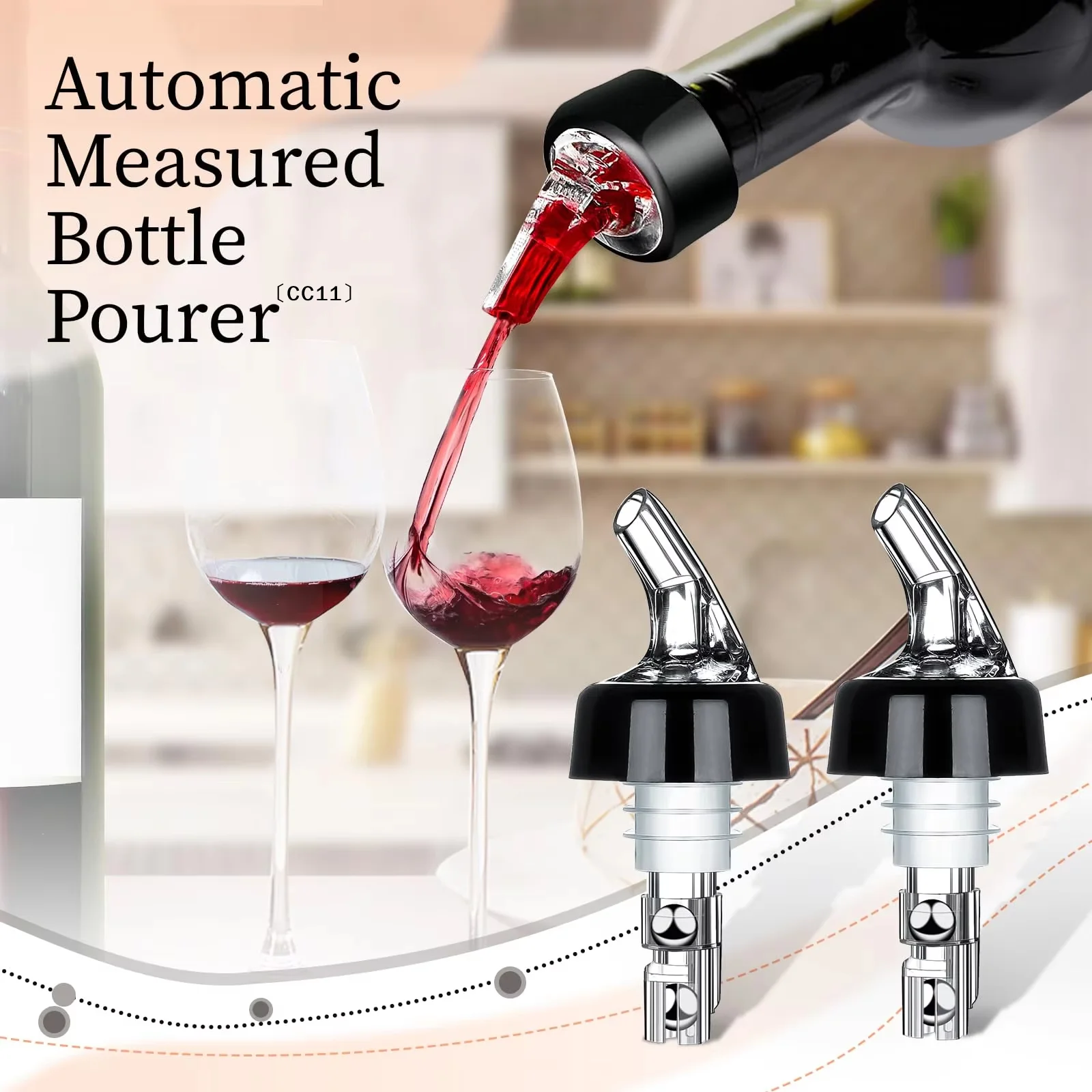 1/3pcs Wine Pourer Automatic Measured Bottle Pourer 30ml 45ml Quick Spirit Measure Pourer Drinks Wine Cocktail Dispenser〔CC11〕