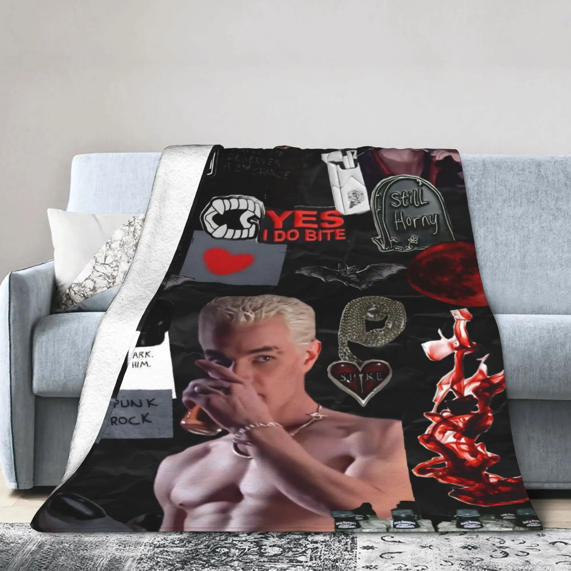 Buffy the Vampire Slayer Blankets Spike Horror Flannel Novelty Soft Throw Blankets for Home All Season