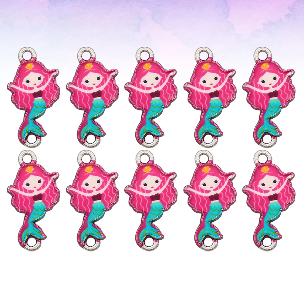 10 قطعة المعلقات سبائك حورية البحر فريدة من نوعها DIY سحر الموضة لقلادة سوار أقراط مجوهرات سبيكة قلادة سحر #2