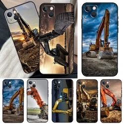 Excavator Case For iPhone 16 15 14 Pro Max Plus 13 12 Mini 11 Pro Max Back Cover
