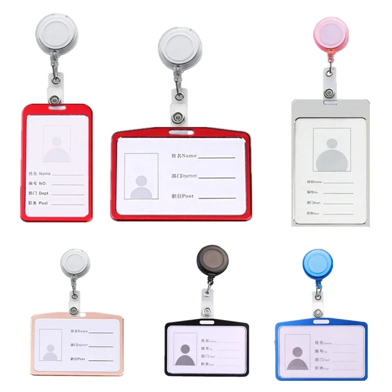 Metal Staff Working Permit Case, ID Tag, Employee's Pass, Work Card Cover, Retrátil Badge, Reel Card Clips