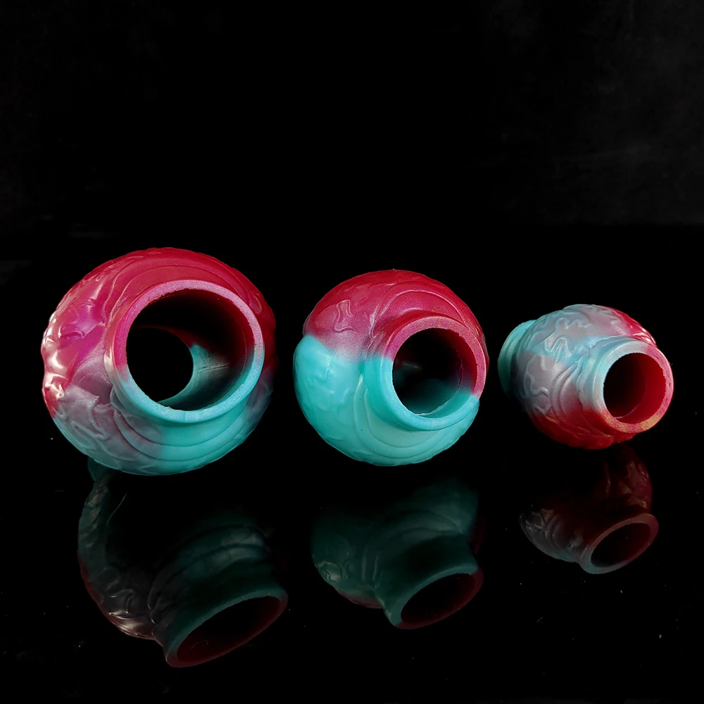 Large Knot Penis Sleeve Fantasy Colorful Cock Sheath Silicone Male Condom Stretcher Dick Extension Sexy Toy For Men Gay