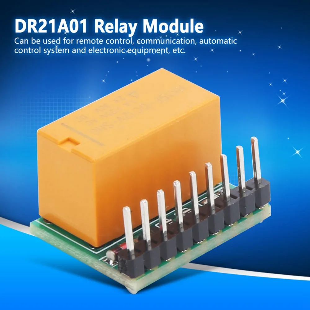 DR21A01 Double‑Pole Double‑Throw Relay Module DC 5V/12V DPDT DPDT Relay Module Ultra Small Automatically Adjust Relay Module