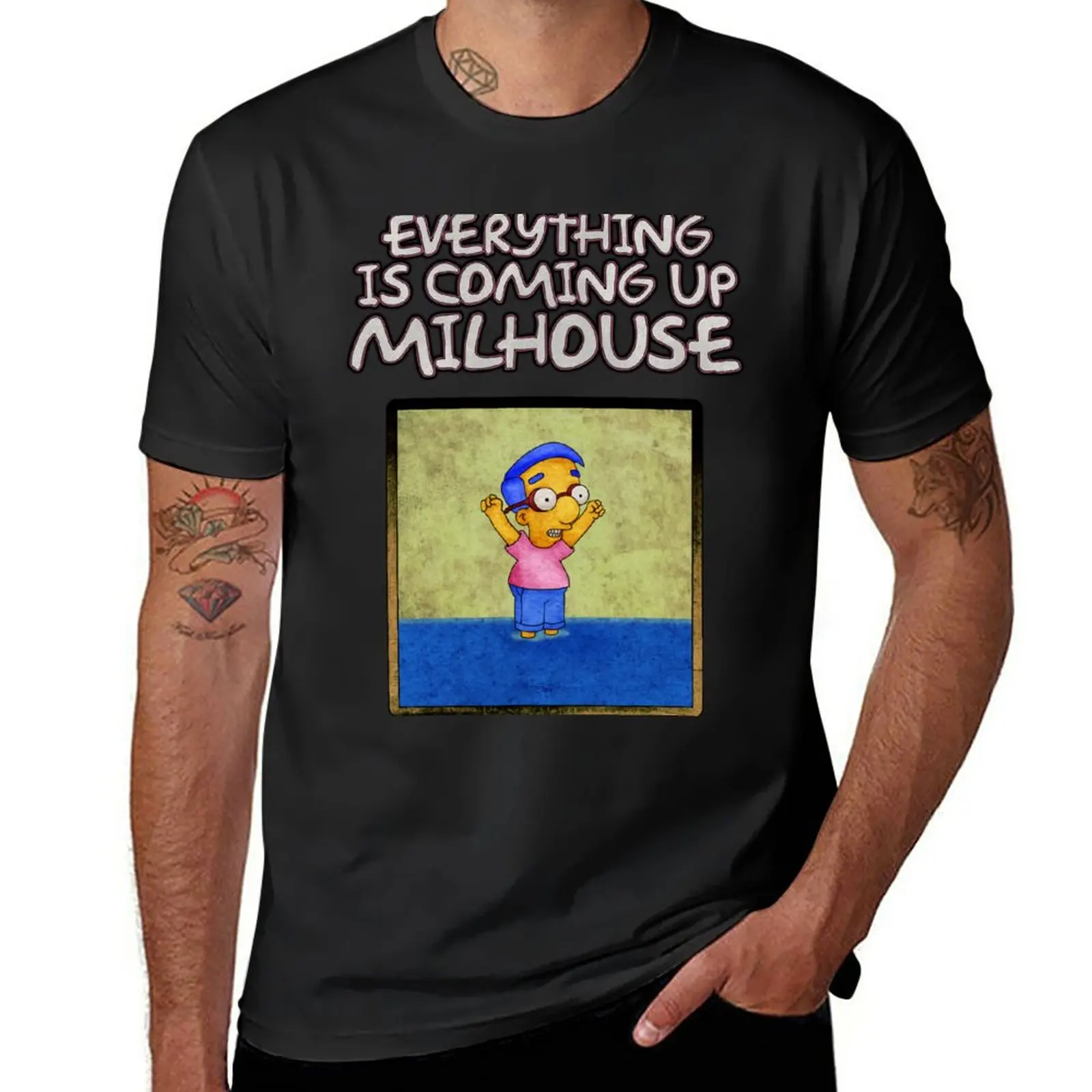 Everything is Coming Up Milhouse T-Shirt korean fashion tees plain black t shirts men