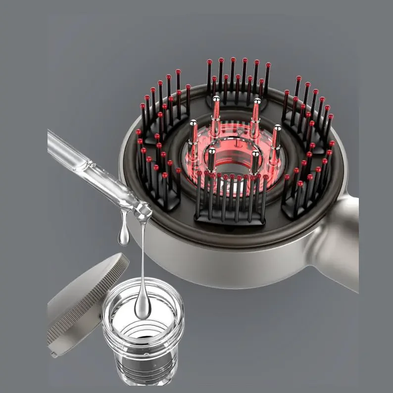 2-in-1 무선 두피 전기 마사지 빗 IPX7 방수 가정용 모발 성장 촉진