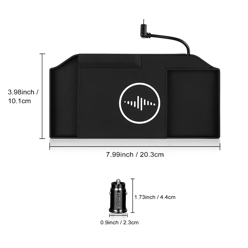 Car Wireless Charger Pad Stable Fast Charging For Honda HRV/ZRV 2023-2025 Center Console Storage Box Auto Decoration Accessories