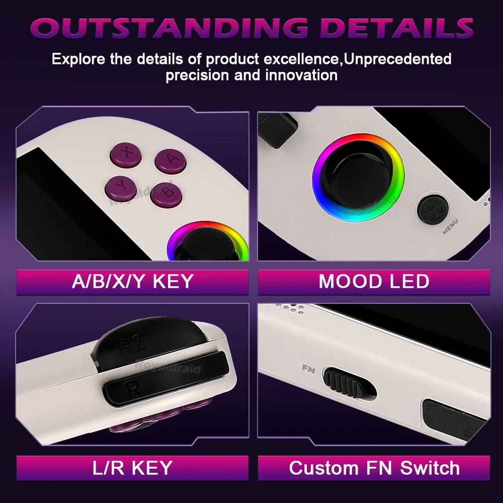 128G 256G Trimui الذكية برو وحدة تحكم بجهاز لعب محمول 4.96 ''IPS شاشة نظام لينكس عصا التحكم RGB الإضاءة الرجعية لعبة فيديو لاعب جديد