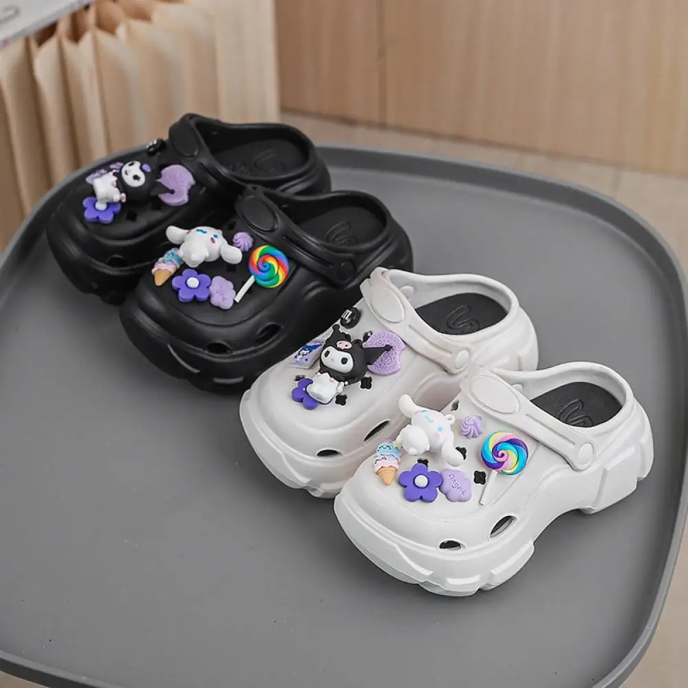 

Sanrio Kuromi верхняя одежда для детской комнаты, пляжная летняя обувь без шнуровки с толстой подошвой и героями мультфильмов, оптовая продажа, противоскользящая детская обувь для отдыха