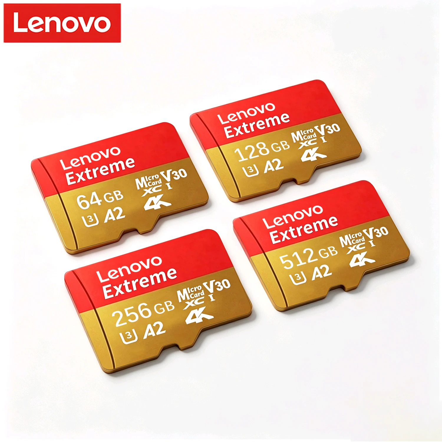 Lenovo Original Micro SD Card UHS-I A2 4K V30 Memory Card for GoPro DJI Camera Smartphone Dash Cam Flash TF Card 512GB 256GB