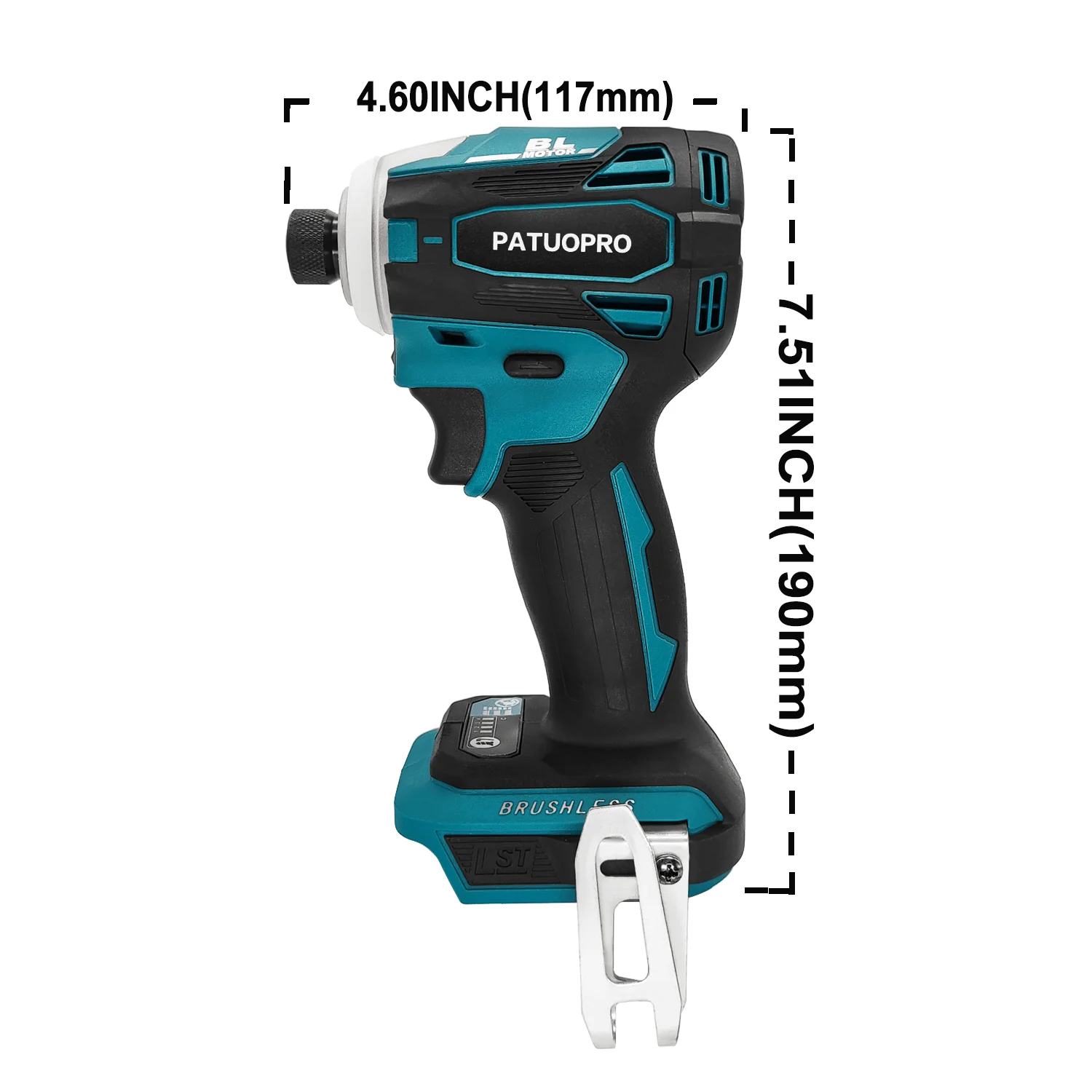 Sem fio Brushless Impact Driver Kit, chave de fenda elétrica, 4 velocidades, 1/4-Polegada Hex, Makita 18V Bateria, sem bateria