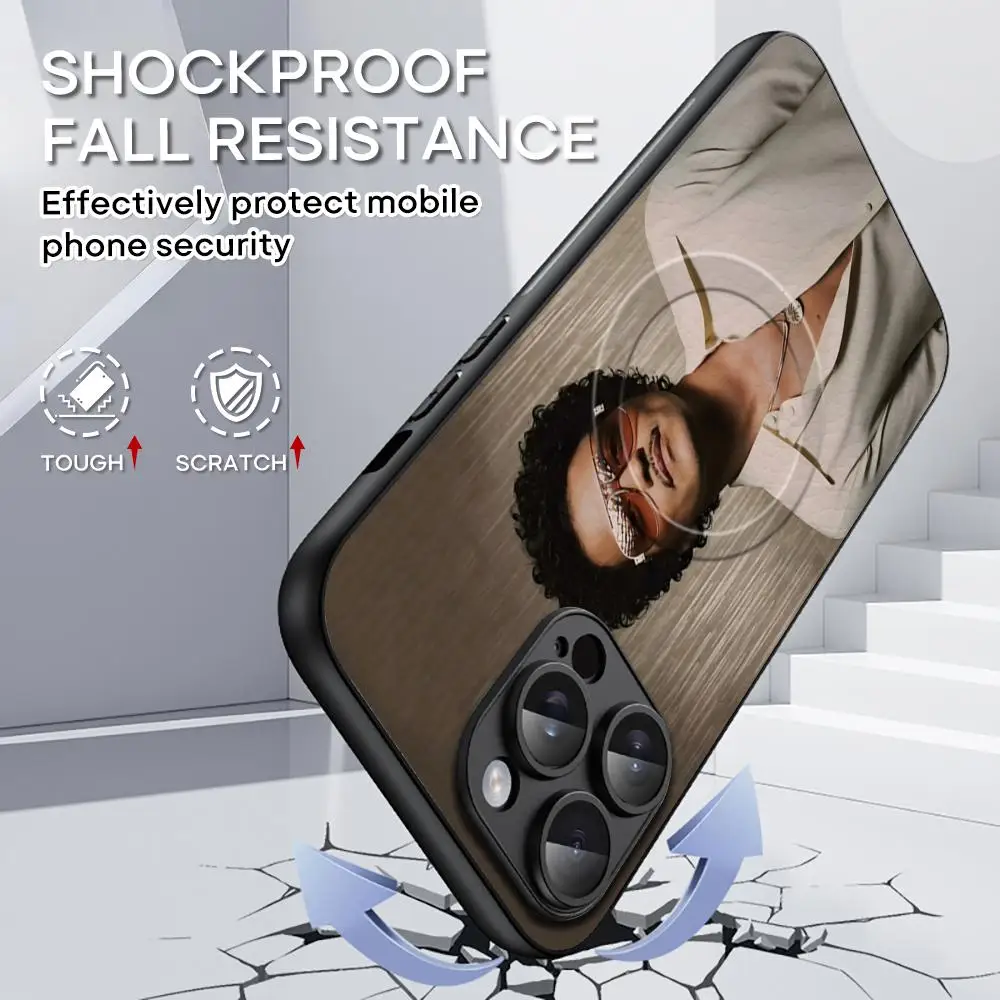 Singer B-Bruno Ma-rS Cool Hot Phone Case For iPhone 16 15 14 13 12 11 Plus Pro Max  High-end Luxury Magsafe Sheepskin