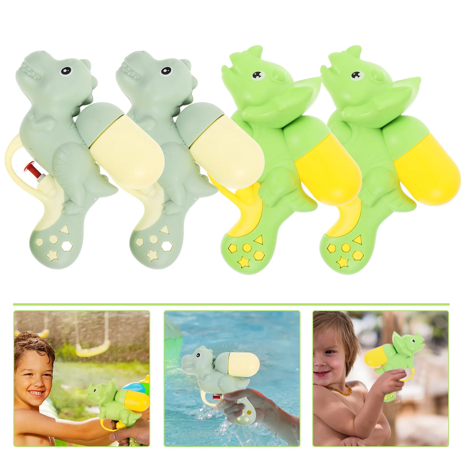 Pistolet à eau de dessin animé, couleur vive, forme d'animal mignon, Compact et amusant, pour enfants en bas âge, plage, piscine, récréation, 4 pièces