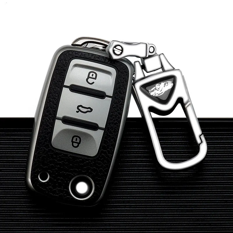 For Volkswagen VW Tiguan Beetle Caddy T5 Up Eos Polo Golf Passat Skoda Octavia Seat Leon Altea TPU Car Flip Key Case Cover Shell