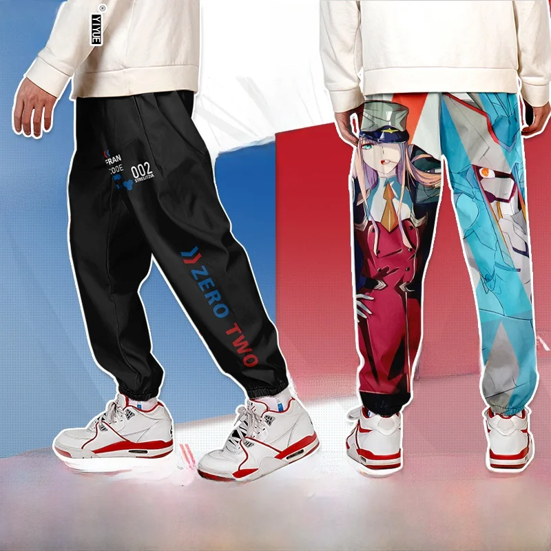 

Брюки для рабочей одежды в стиле аниме Surroundings Ling in the Franxx, повседневные свободные леггинсы, брюки из полиэфирного волокна с девятью точками