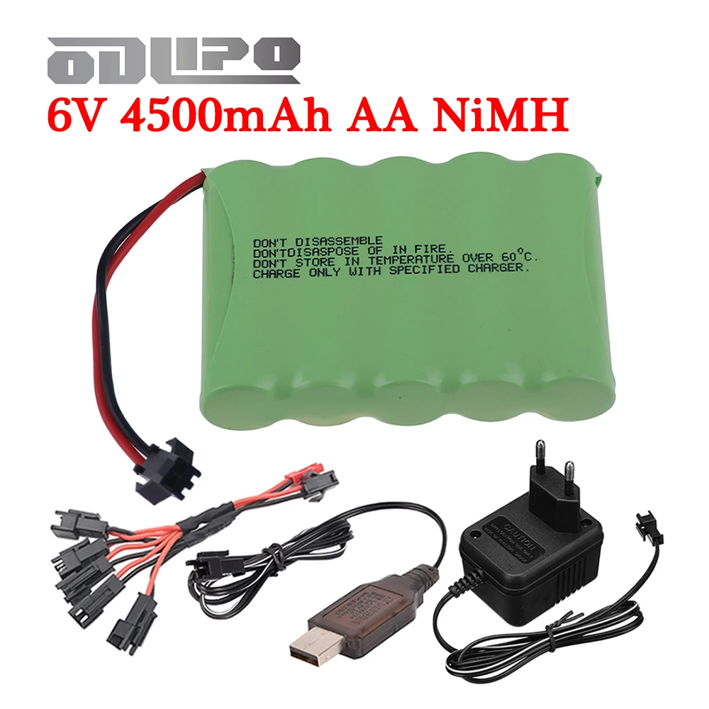 Akumulator NiMH AA 6 V 4500 mAh do zabawek Rc Samochody Czołgi Roboty Pistolet Ulepszony akumulator 3000 mAh do łodzi Rc Akumulator 6 V