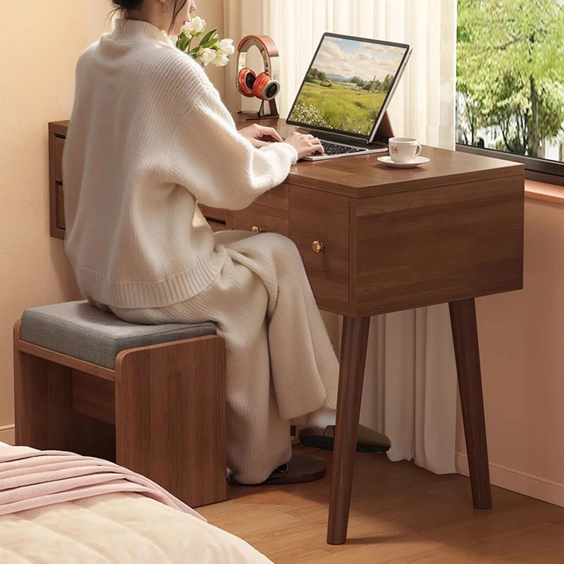 Bureau de vanité élégant multifonctionnel avec miroir pour chambre à coucher, Table de vanité Vintage moderne, meubles de Coiffeuse au Design français