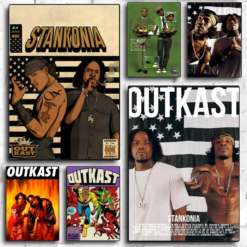Rapper Band O-Outkast Poster Modern PP Paper Wall Art Sticke