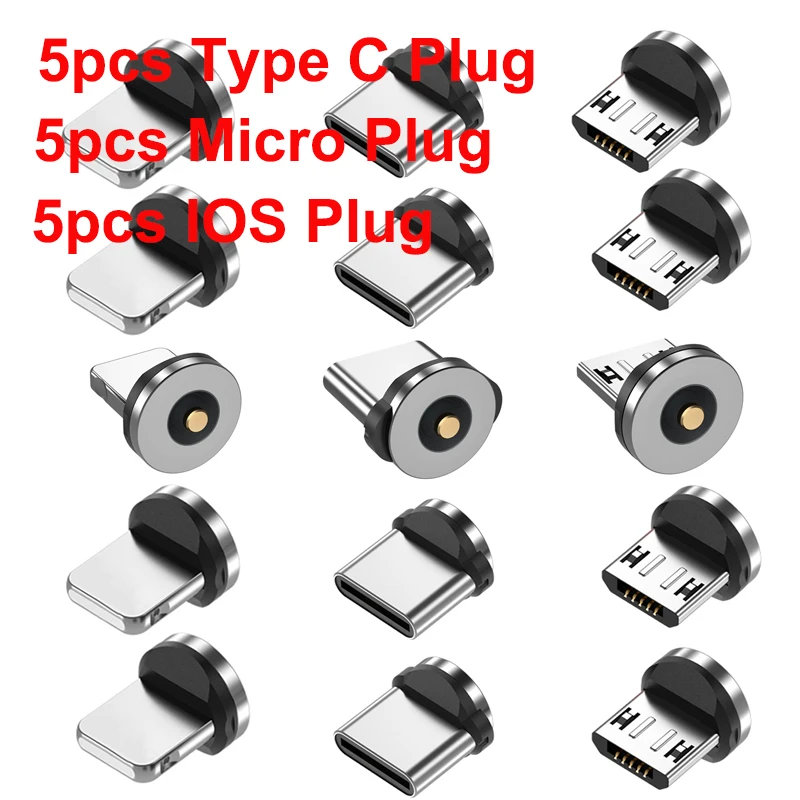 15 Stück Packung Magnet kabels pitzen für Typ C Micro USB iOS Stecker Schnell lade adapter Ersatz Ladestecker für iPhone
